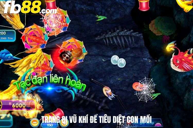 Trang bị vũ khí để tiêu diệt con mồi trong game bắn cá Thần Rồng